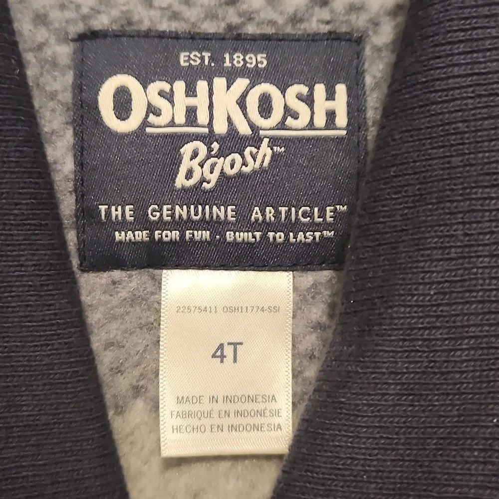 (3 ITEMS FOR $25)OshKosh B'gosh Gray and Navy Cardigan Sweater Size 4T